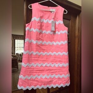 NWT Lilly Pulitzer size 8 Kerra Shift Romper dress with shorts Pink Sorbet White